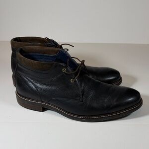 Cole Haan Men's Black Leather Watson Chukka ii Lace Up Boots